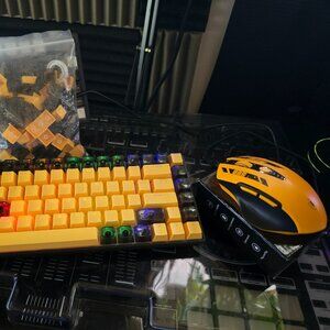 Bumblebee Custom Yellow Gaming Wired Keyboard & Tri-Mode Gaming Wireless Mouse